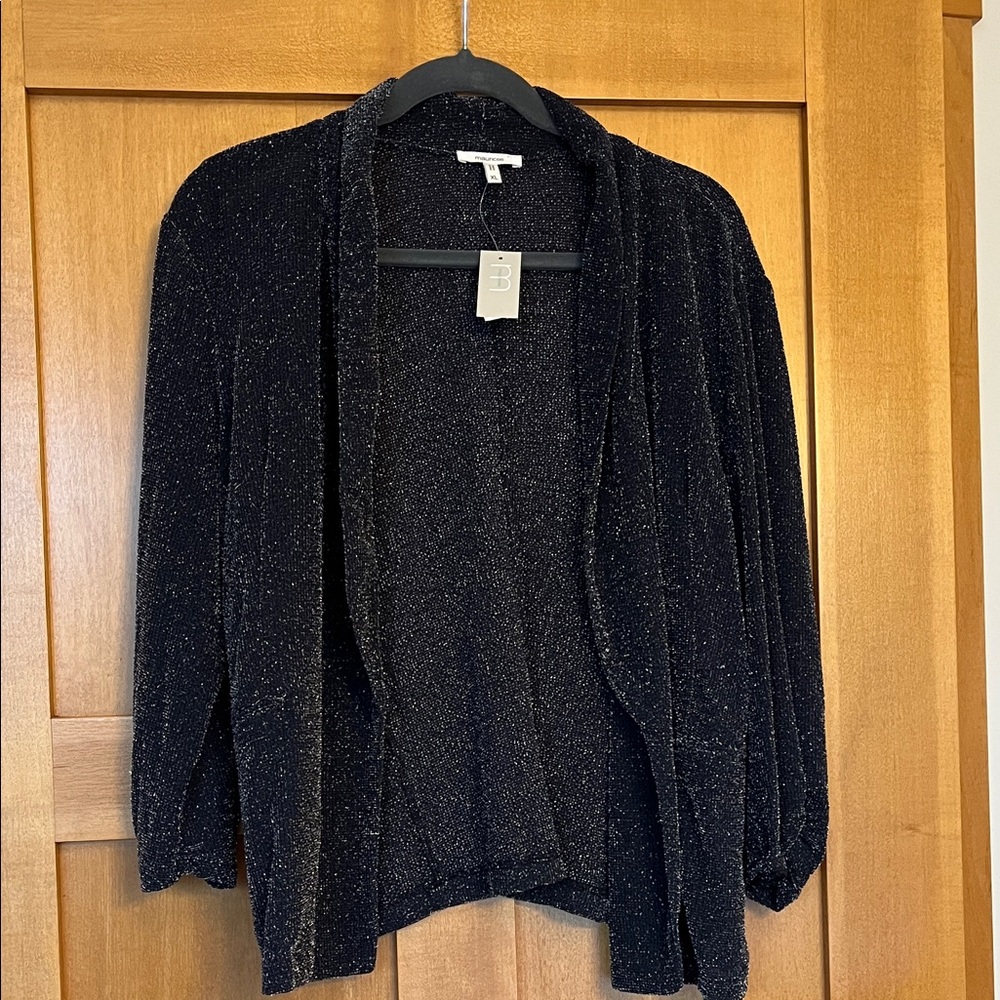 Maurices Black Glitter Cardigan